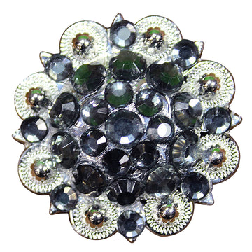 Hilason Black Daimond Crystals 1-1/4 Berry Concho Rhinestone Tack Saddle